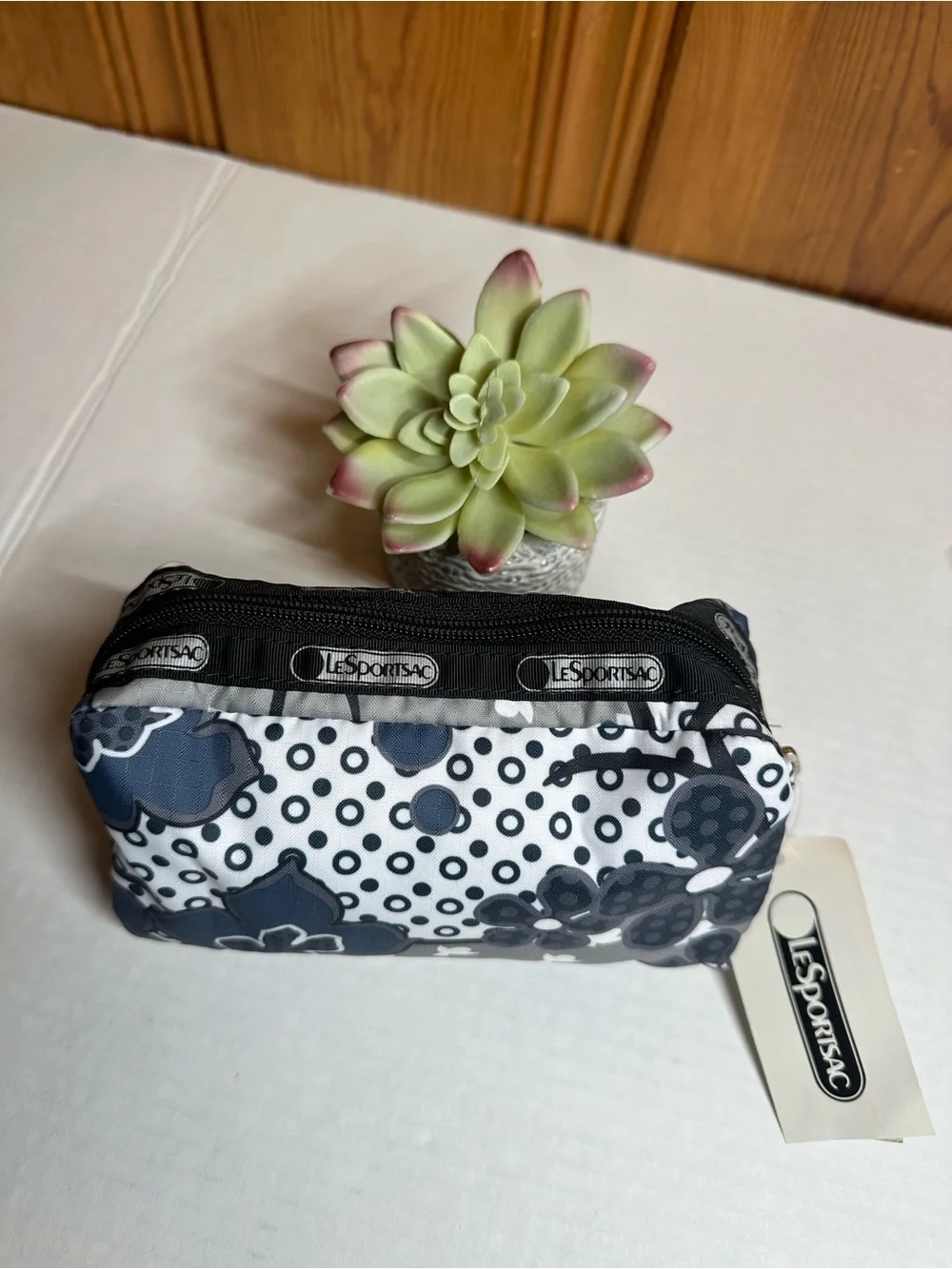 Lesportsac Dual-Pack Men's Toiletry Pouches in Gray Floral and Tan Geo